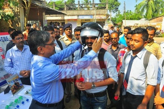 IAS officer, Tripura cadre who lost his son in road accident starts Helmet campaigning in Tripura 
